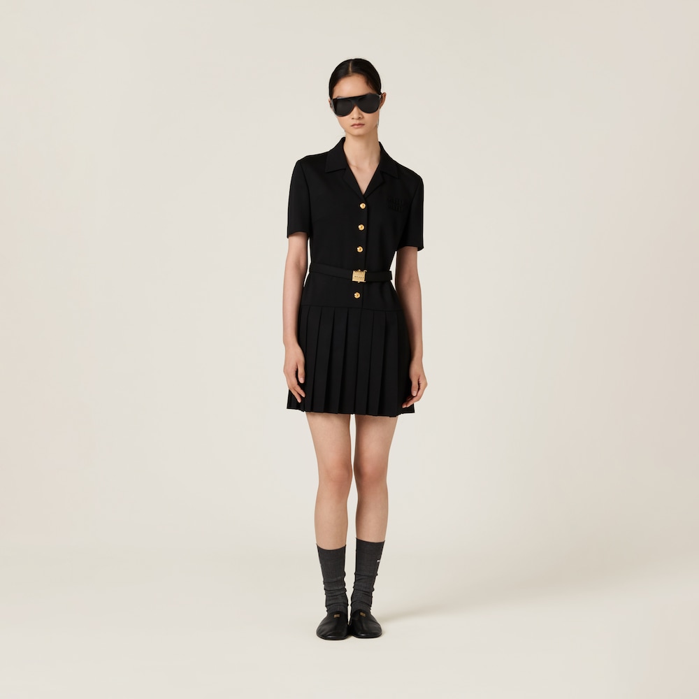 Grain de poudre wool mini-dress