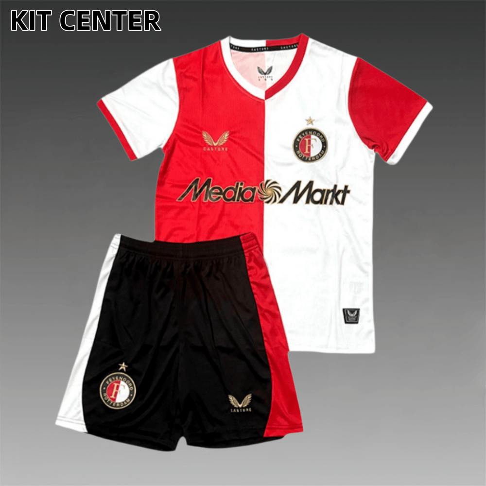 2025/2026 Feyenoord Home Football Shirt（Kids Kit socks ）