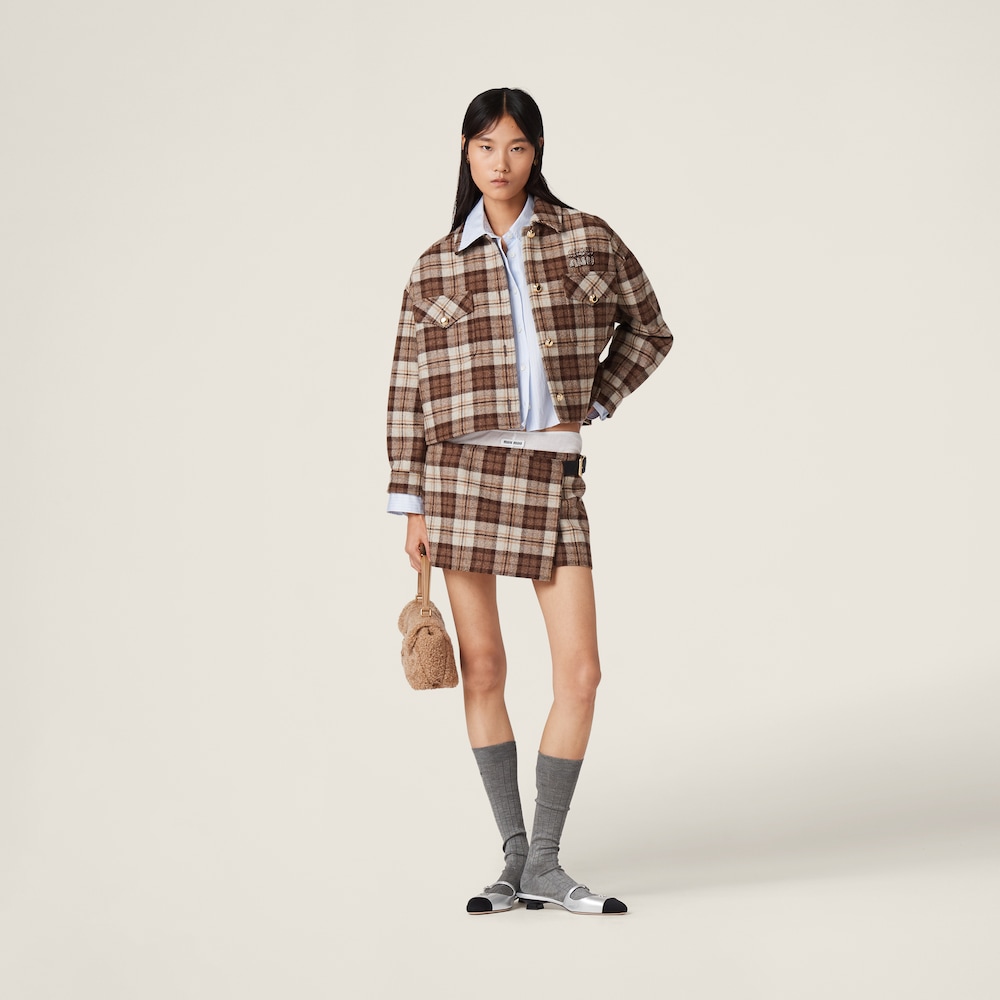 Check blouson jacket