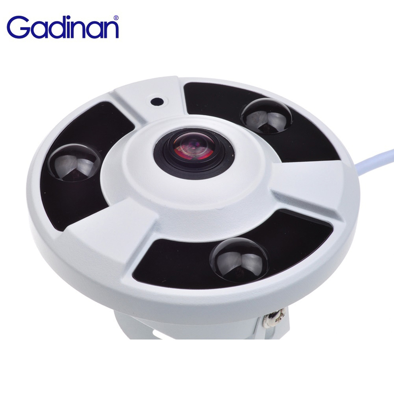 Gadinan 5MP AHD XVI Camera 1.7mm HD Fisheye Lens Panoramic View Security Camera Metal CVI TVI IR 10m Metal UFO Style