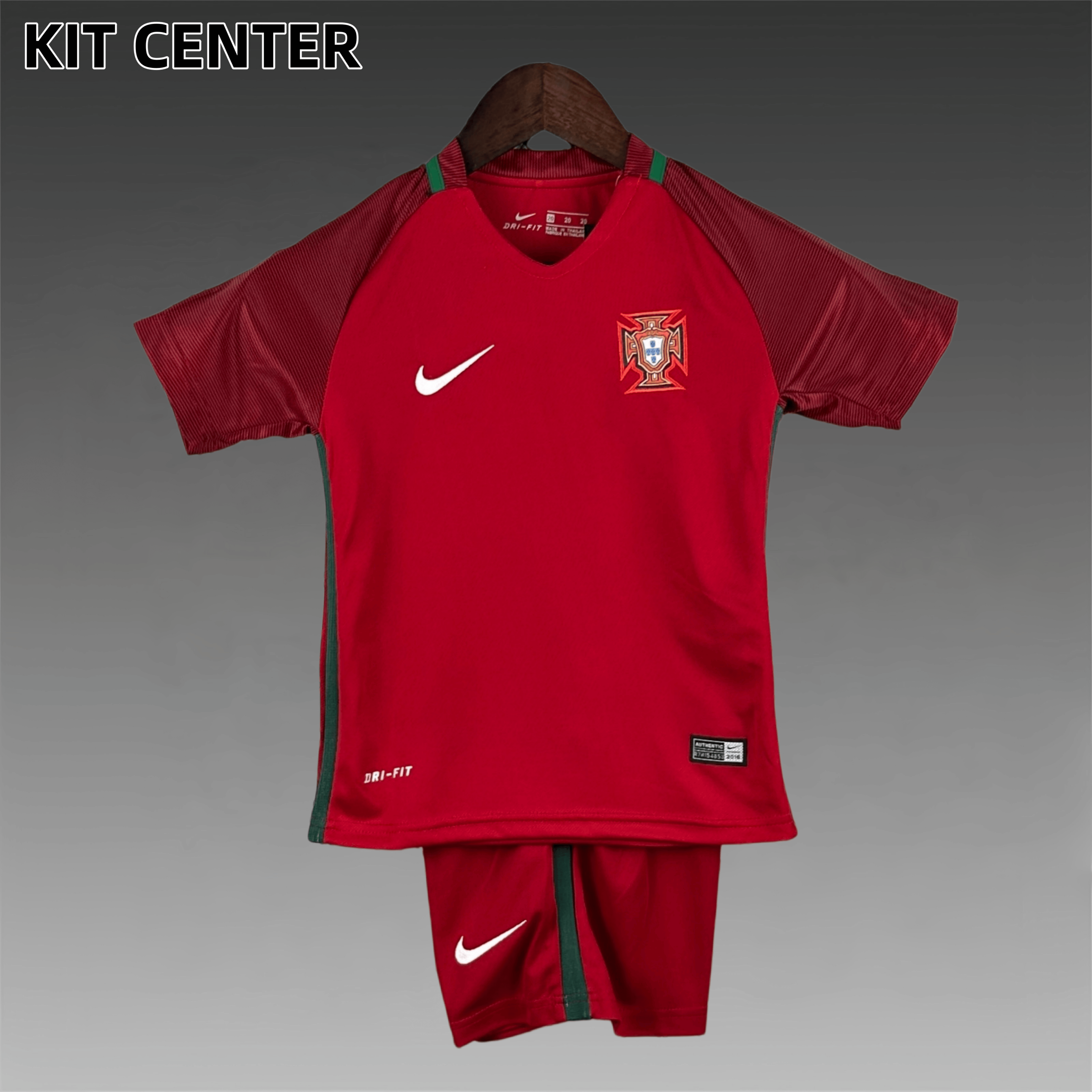 2016 Portugal home Retro Football Shirt  Kids Kit