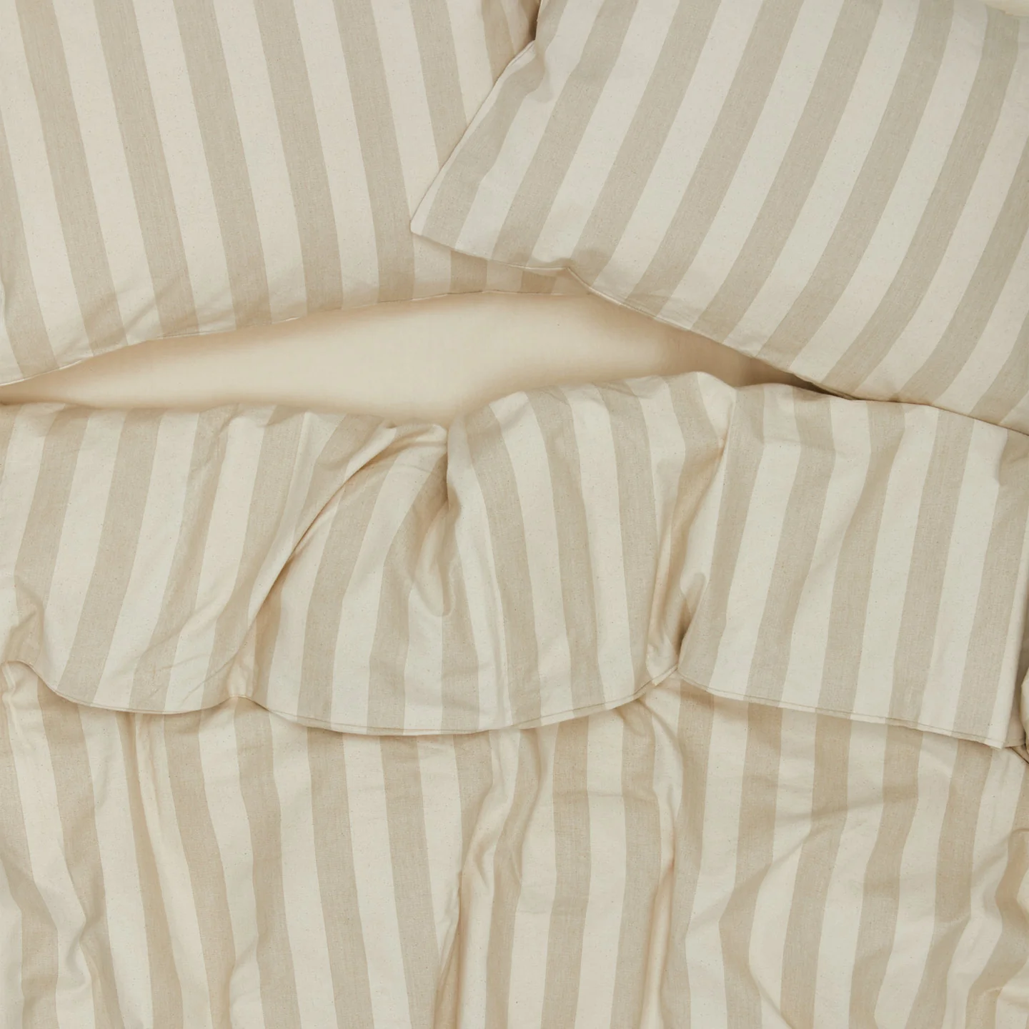 Essential Striped Duvet - Ivory/Flax