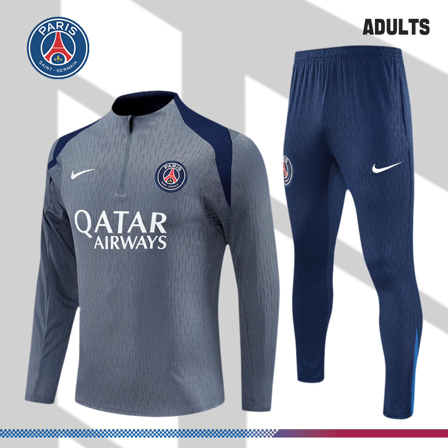 2025/2026 Paris Saint-Germain Half-Zip Tracksuit (Adult Kit)