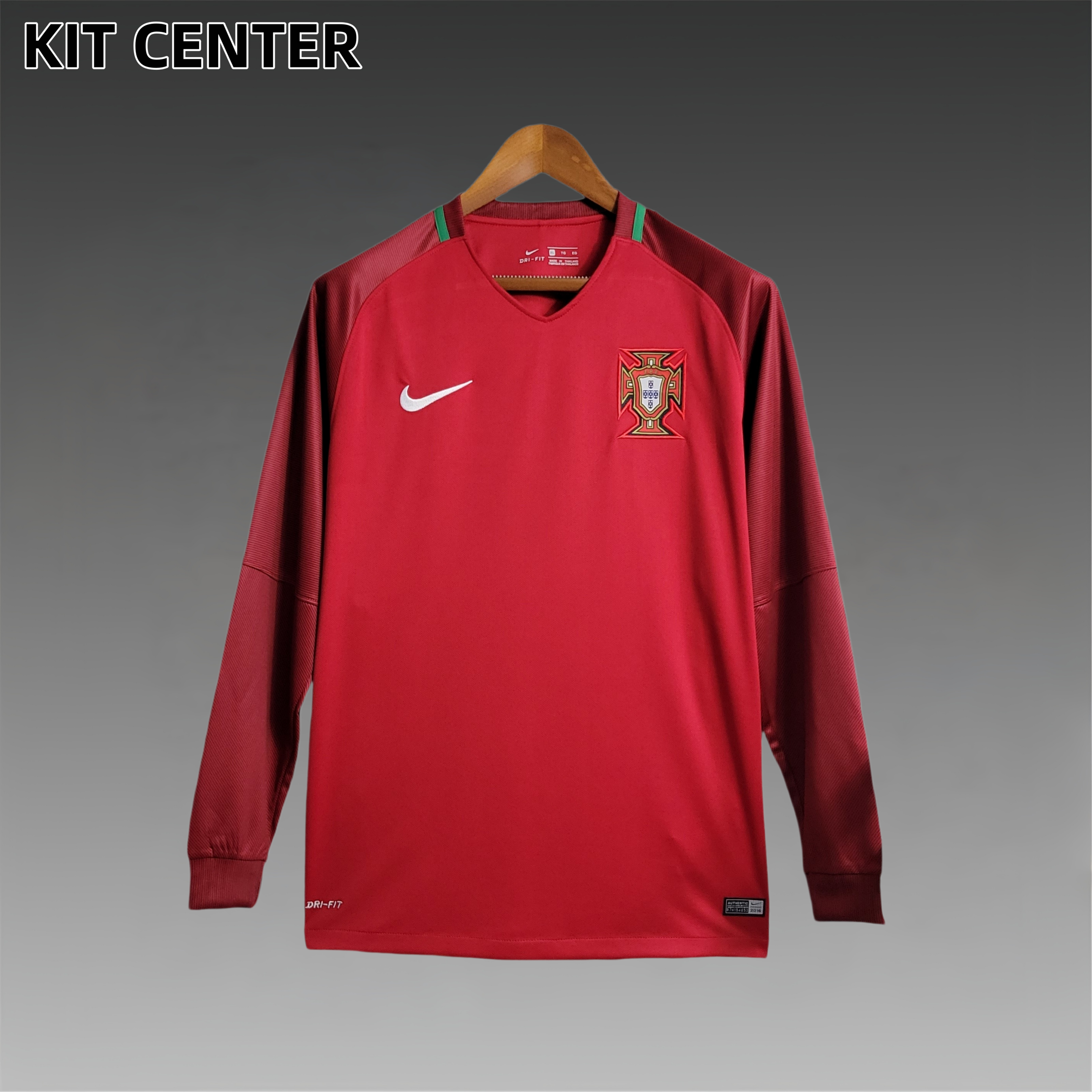 2016 Portugal Portugal Home Retro Long Sleeve Football Shirt