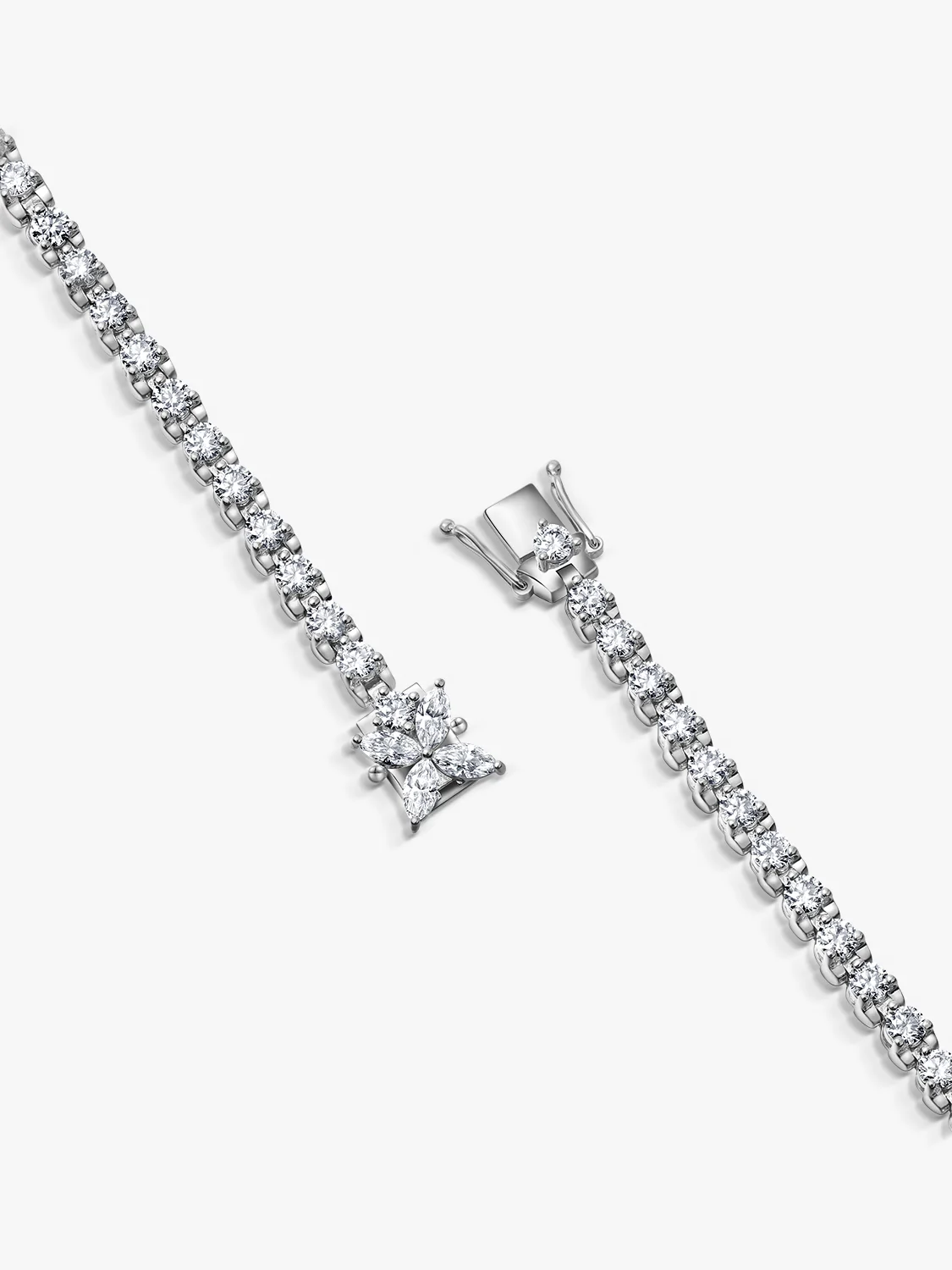 Moissanite Tennis Bracelet With Marquise Sapphire