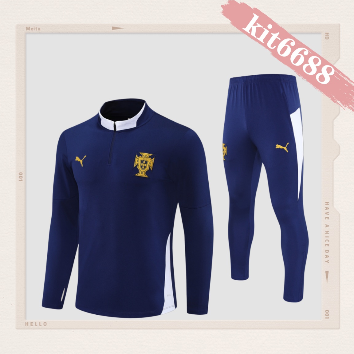 2025/2026 Portugal Adult Half Zip Training Suit (Adult Kids Kit)