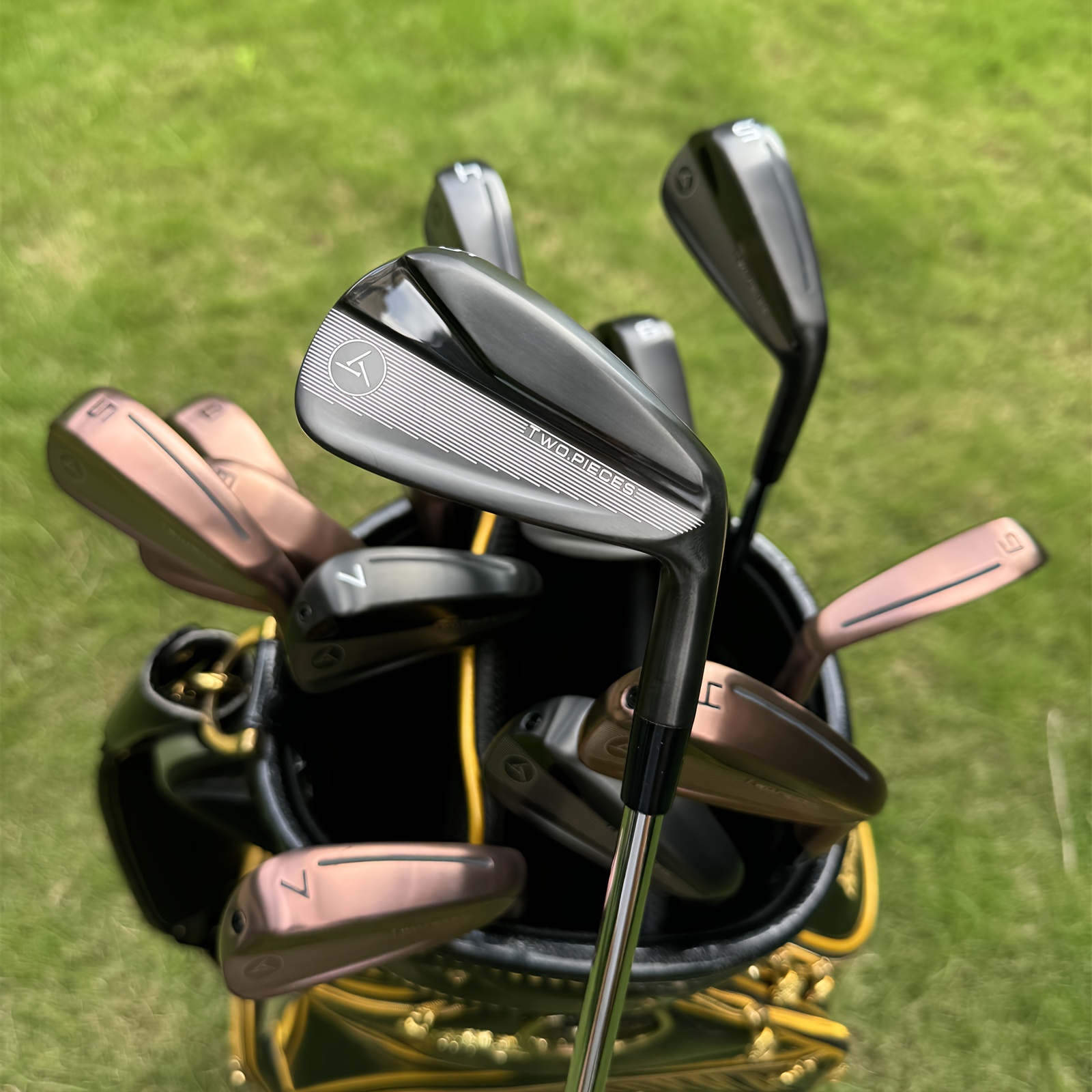 Yamahero S880 golf irons black / gold forged material 4 5 6 7 8 9 P with Stiff Flex steel shaft 7pcs/set golf clubs