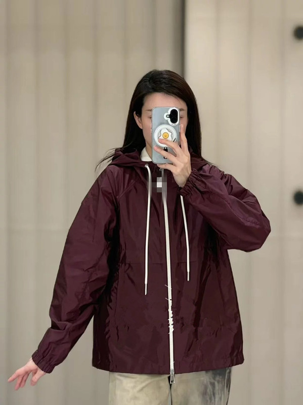 Moncler 2026 Autumn Winter Women's Jackets Polyester Hooded Tassel Zipper Casual Slim Woman's Coats MKDFWJ26012