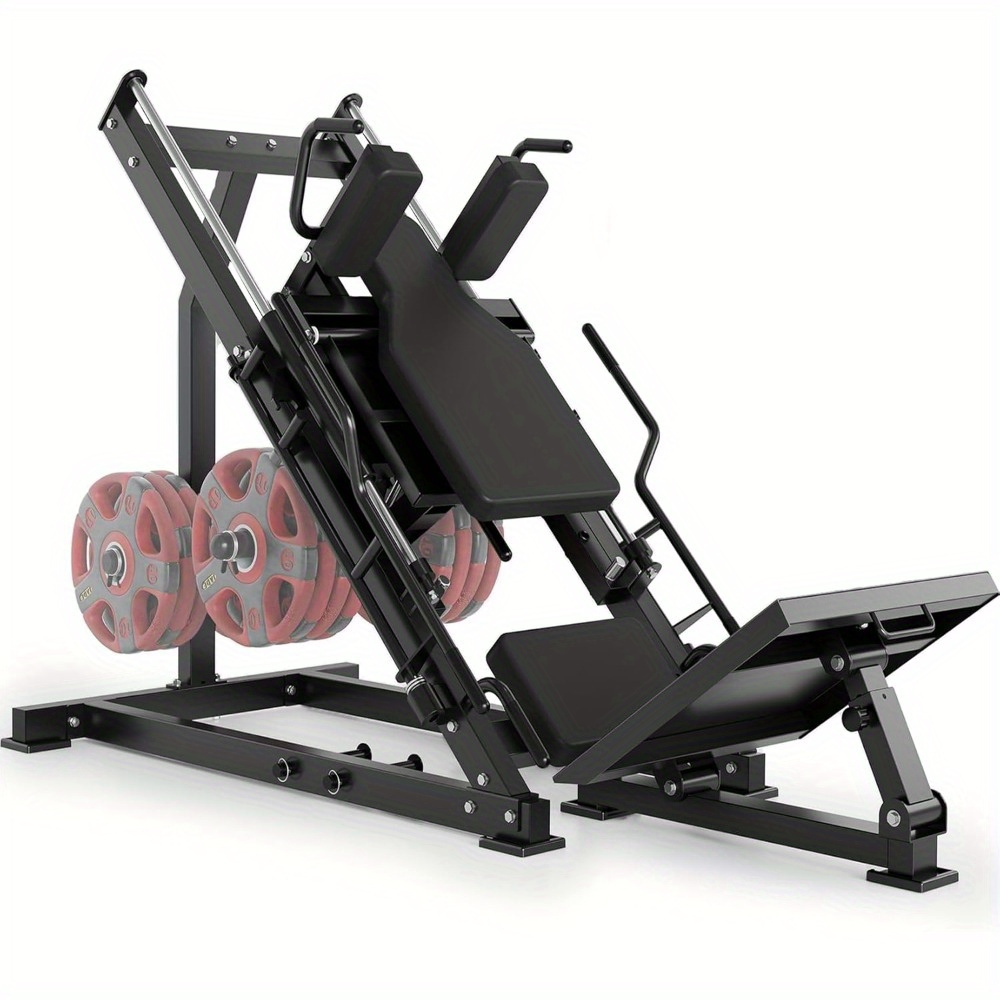 Leg press and hack squat machine combo, 2-in-1 home leg press machine, with linear bearings and weight storage, lower body strength training equipment, suitable for quads, hamstrings, glutes, and calves
