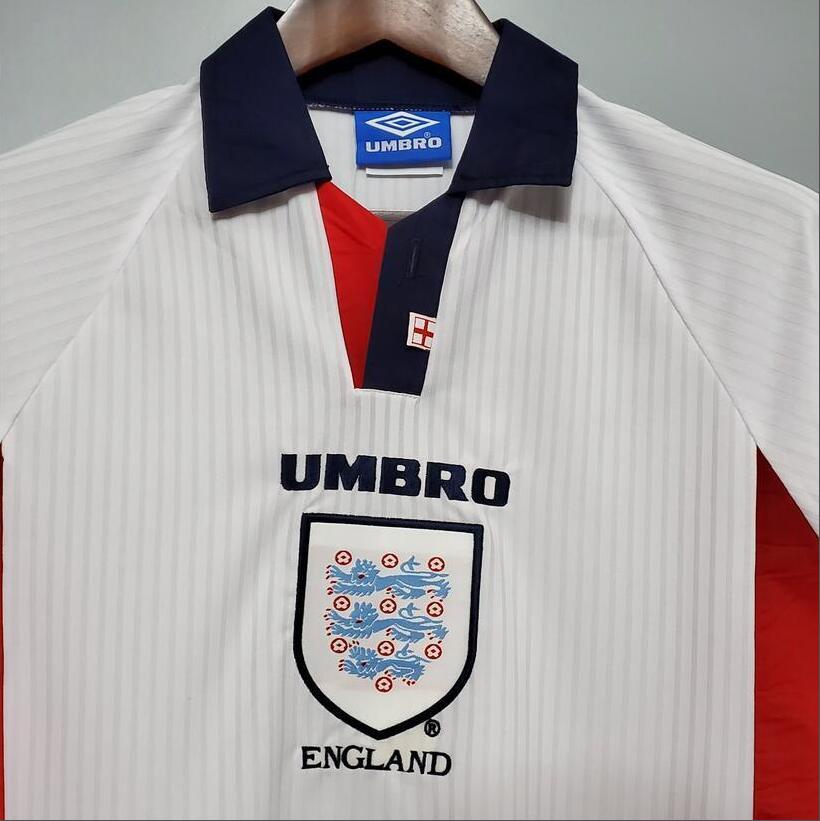 1998 England home  long sleeves Retro Football Soccer jerseys