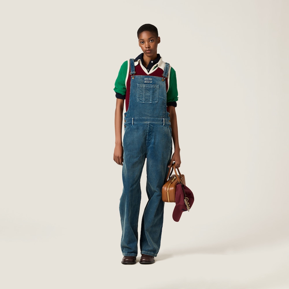 Washed corduroy jumpsuit