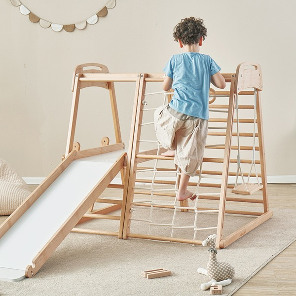 Children's Wooden Climbing Frame Indoor Playground Exercise Equipmen