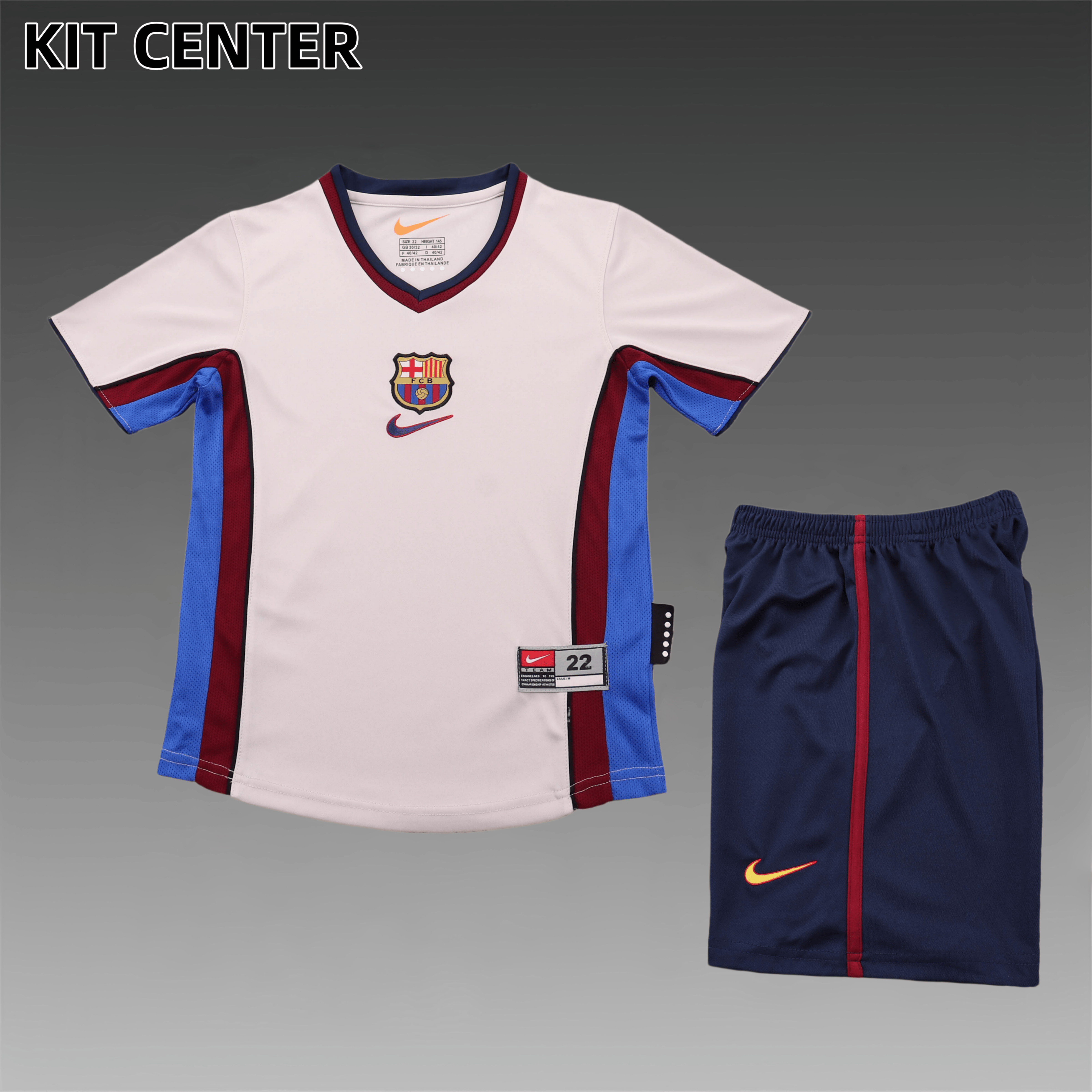 1998/1999 Barcelona Away Retro Kids Kit(Kids Kit)