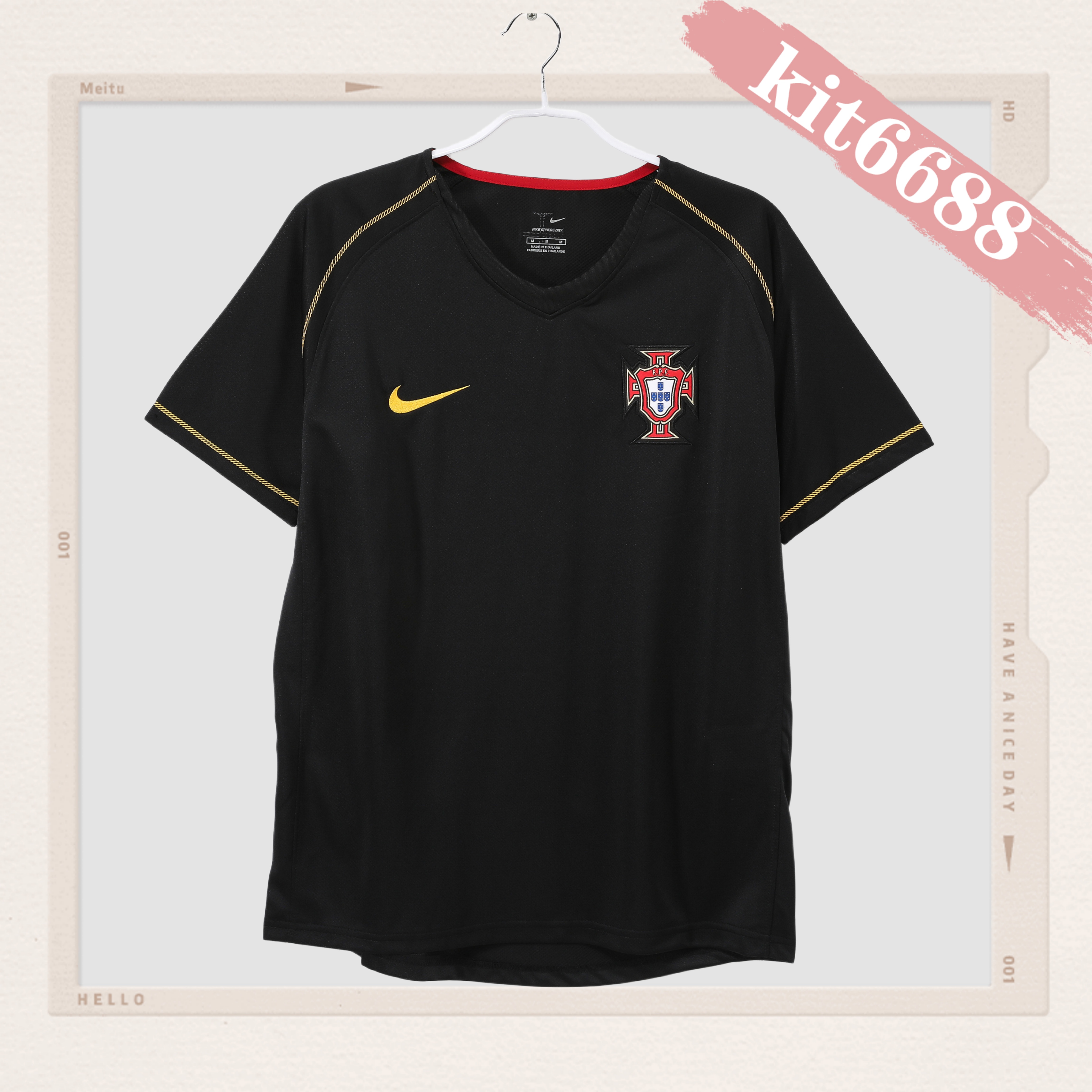 2006 Portugal Away Retro Sleeve Football Shirt