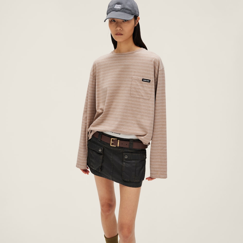 Long-sleeved cotton jersey T-shirt