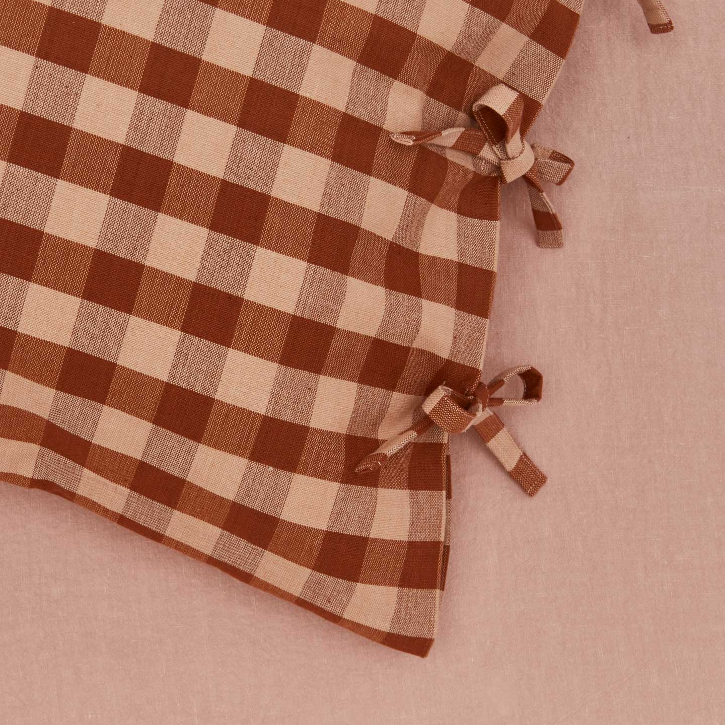 Essential Gingham Pillowcases, Set of 2 - Blush/Terracotta