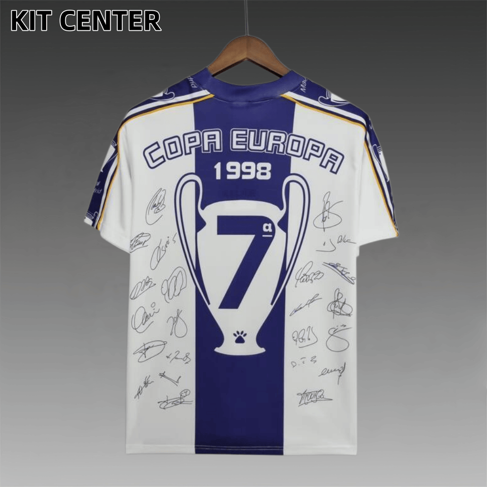 1997/1998 Real Madrid Champions League 7 Champions Commemorative Edition Retro Football Shirt