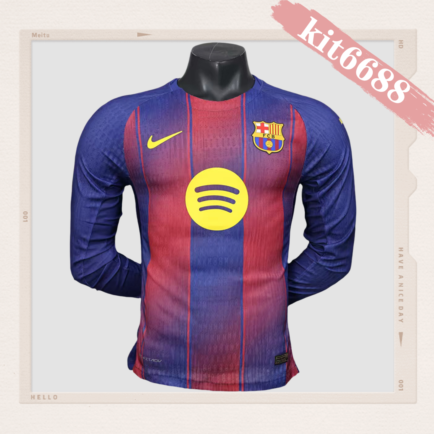 2025/2026 Barcelona Home Long Sleeve Football Jersey（Player）