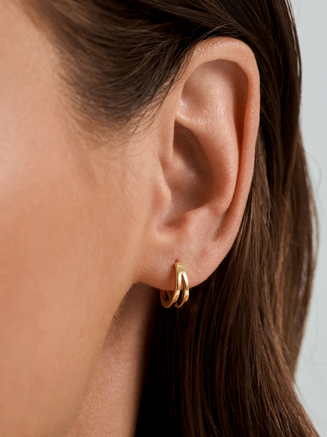 Minimalist Double Semicircle Huggies