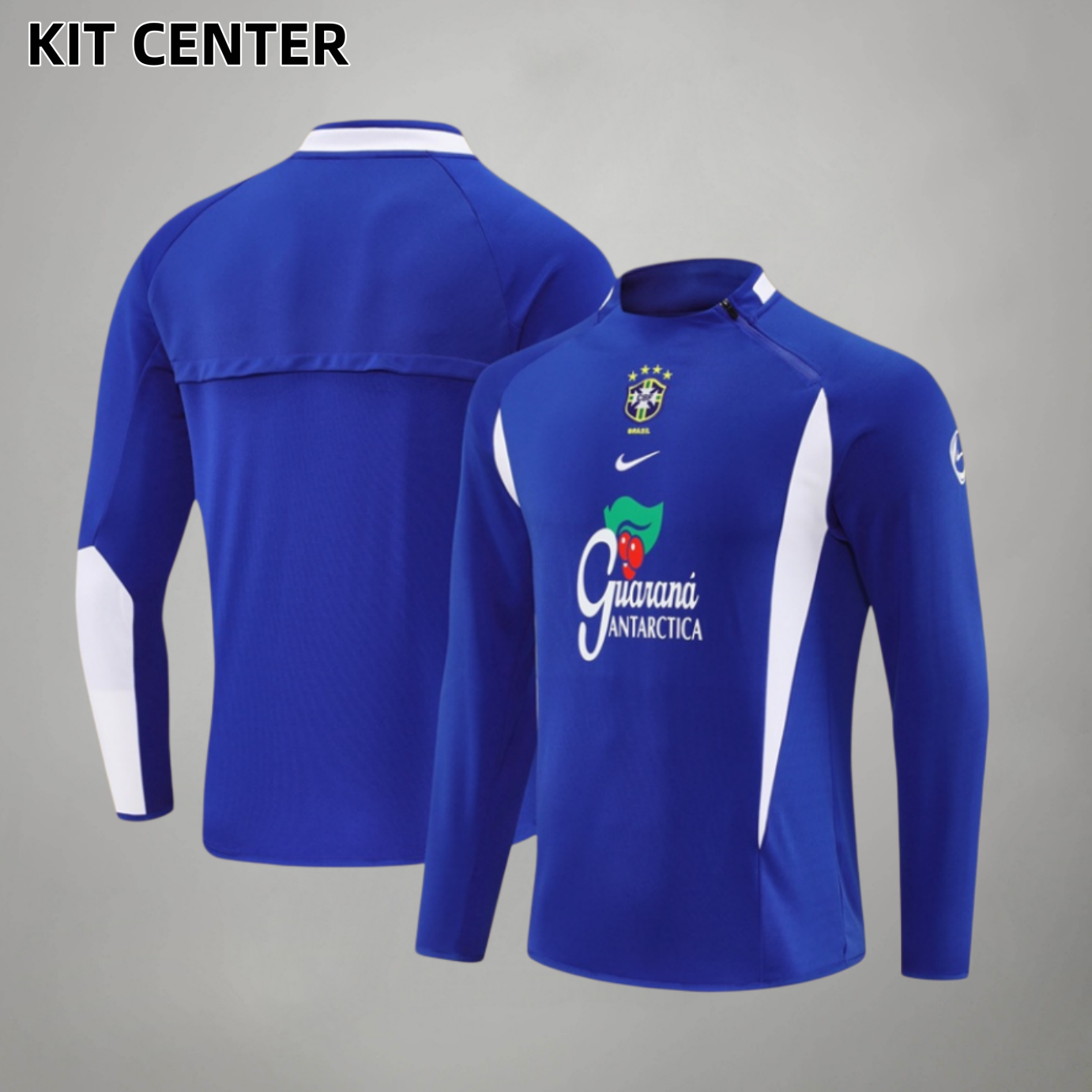 2002 Brazil Retro Adult Half Pull Training Uniform variegated blue