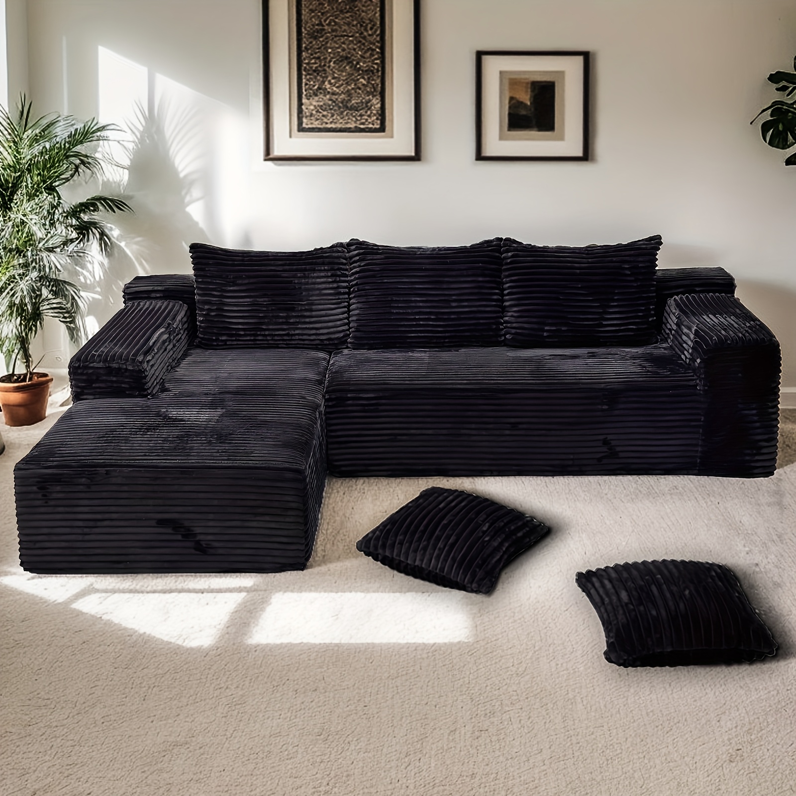 Multifunctional convertible compression sofa bed with recliner, comes with 2 throw pillows, built-in high-density support foam, a no-assembly sofa chair suitable for bedroom and living room