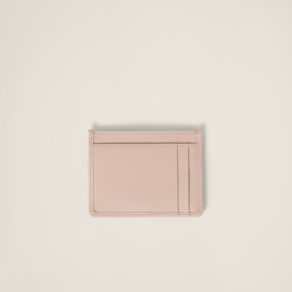 Matelassé nappa leather card holder