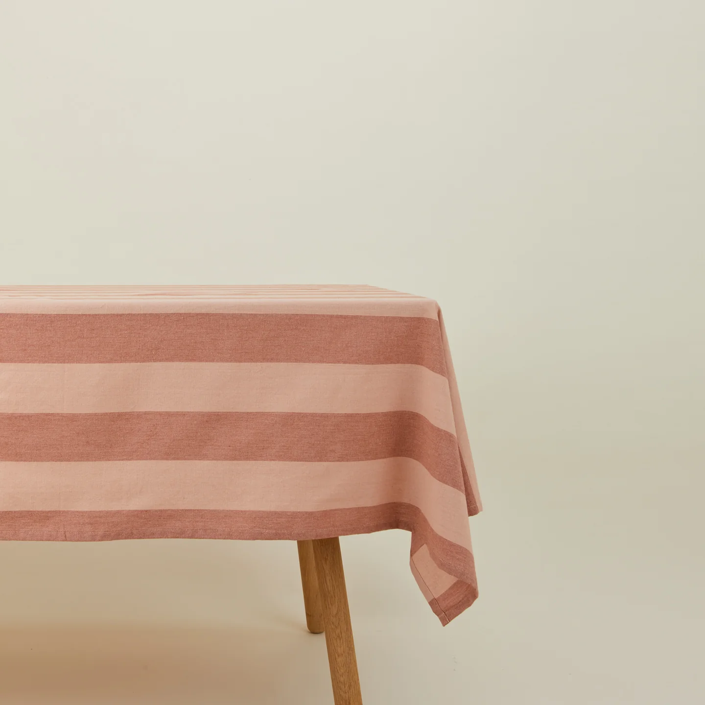 Essential Striped Tablecloth - Blush/Terracotta