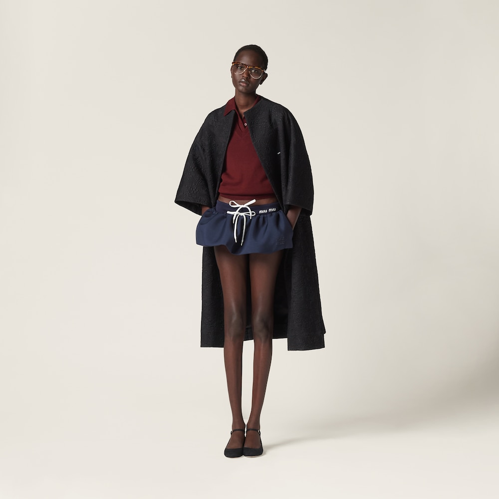 Wool knit polo shirt