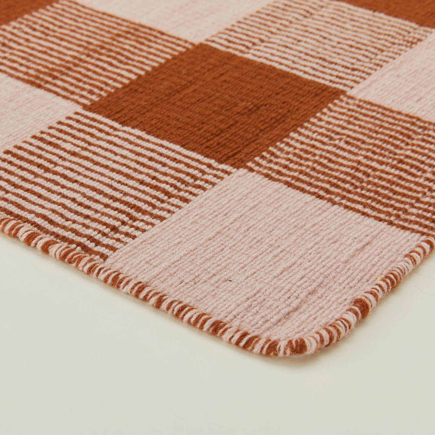 Simple Plaid Rug - Blush/Terracotta