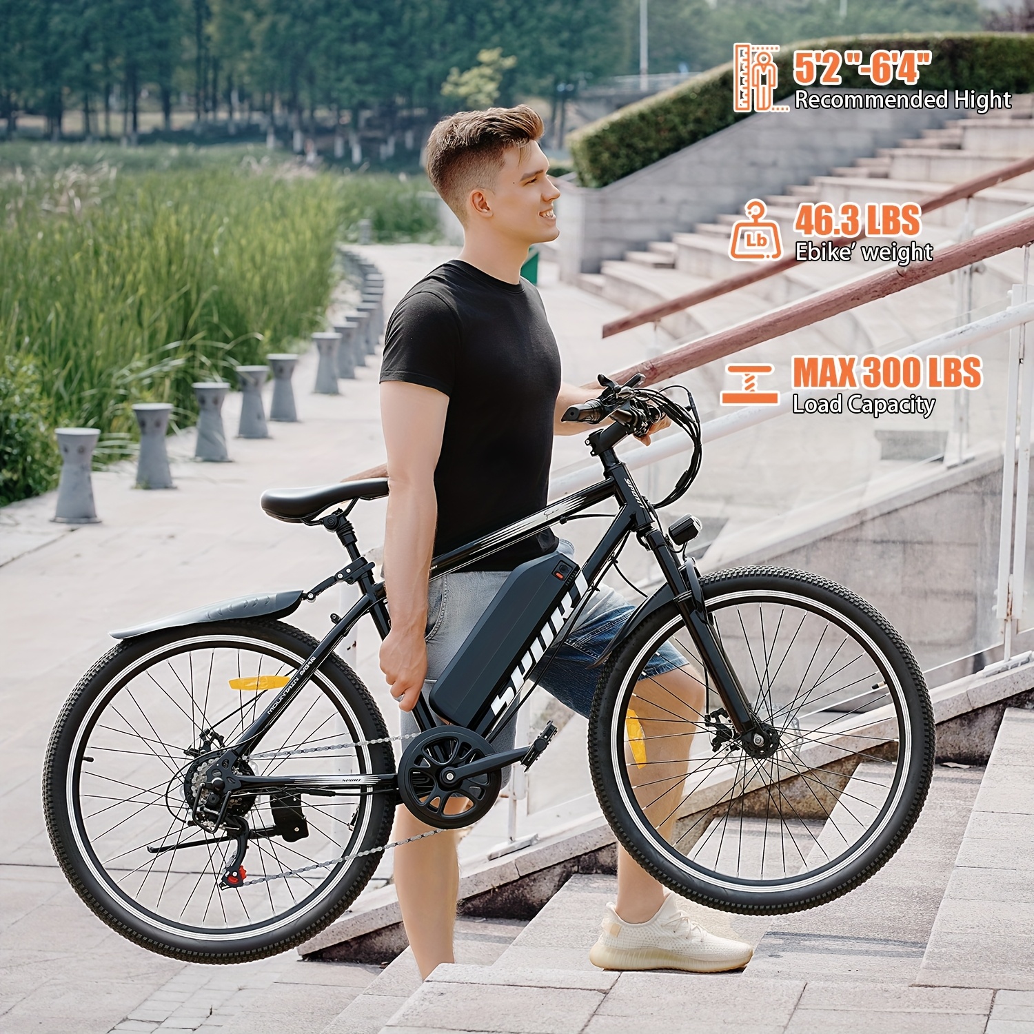 700W adult electric bicycle, 26inch, 48V 10AH mountain bike, with a maximum speed of 25MPH and a range of 35-45 miles, designed specifically for off-road use, equipped with a professional 7-speed system