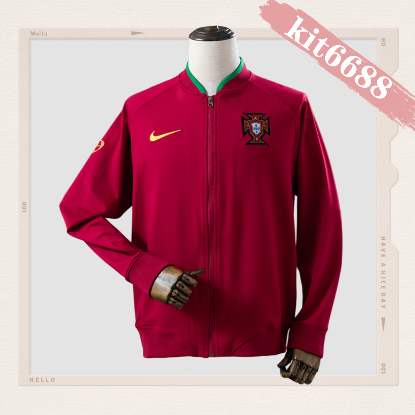 2006 Portugal Retro windbreaker Jacket - Red