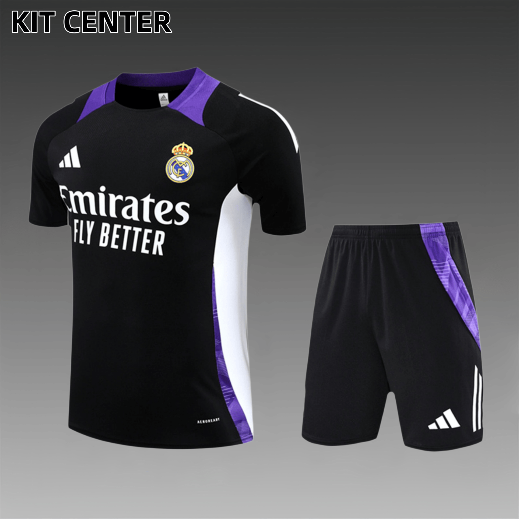 2024/2025 Real Madrid Black Short Sleeve Training Kit for Kids (Kids Kit)