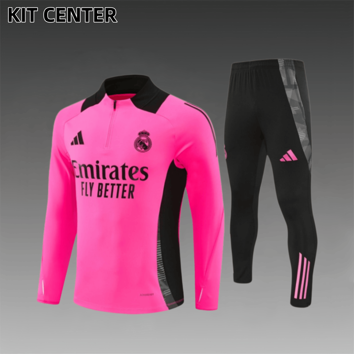 24/25 Real Madrid rose pink Half Zip Training Kit (Adult Kids Kit)