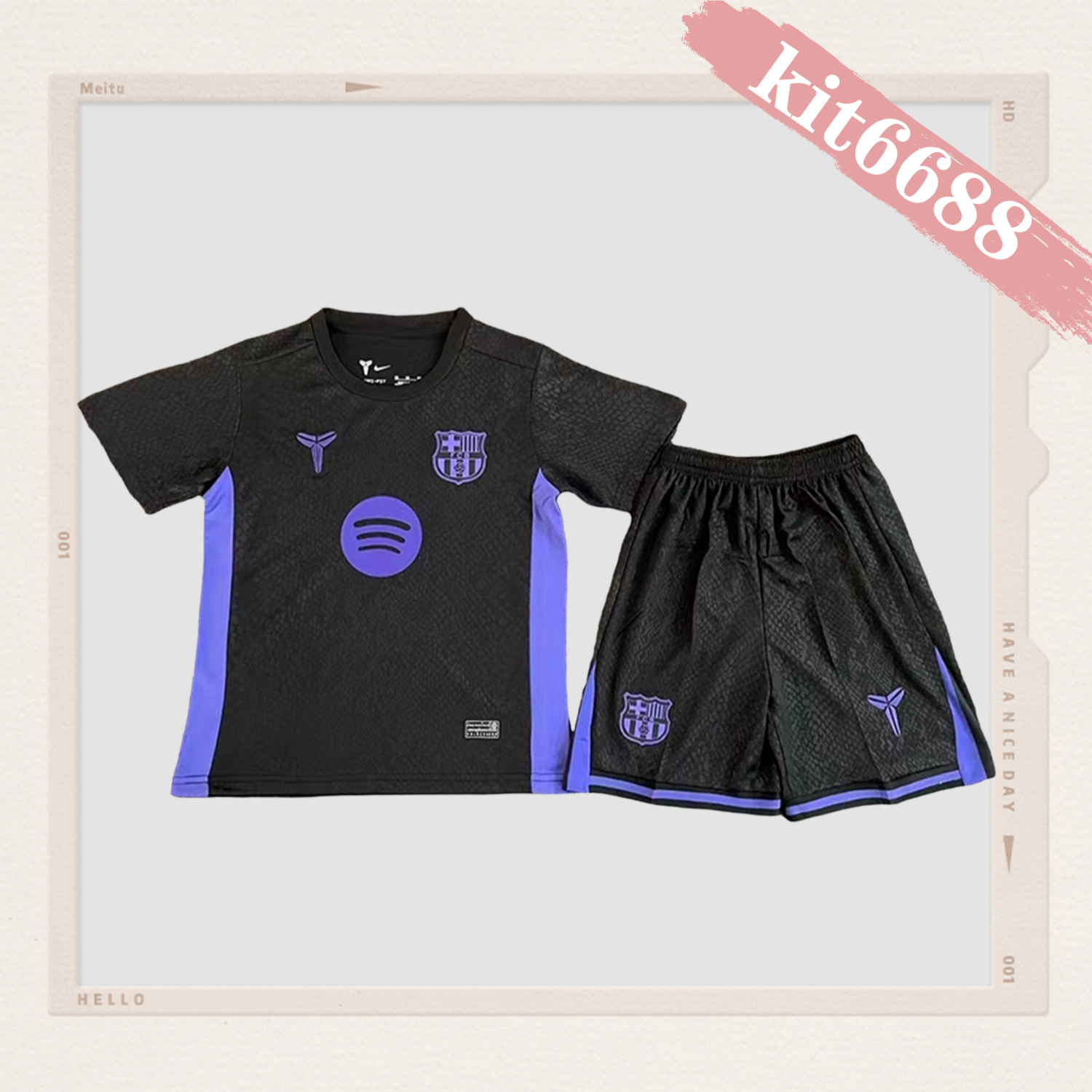 2025/2026 Barcelona Black Mamba Collaboration Edition (Kids Kit socks)