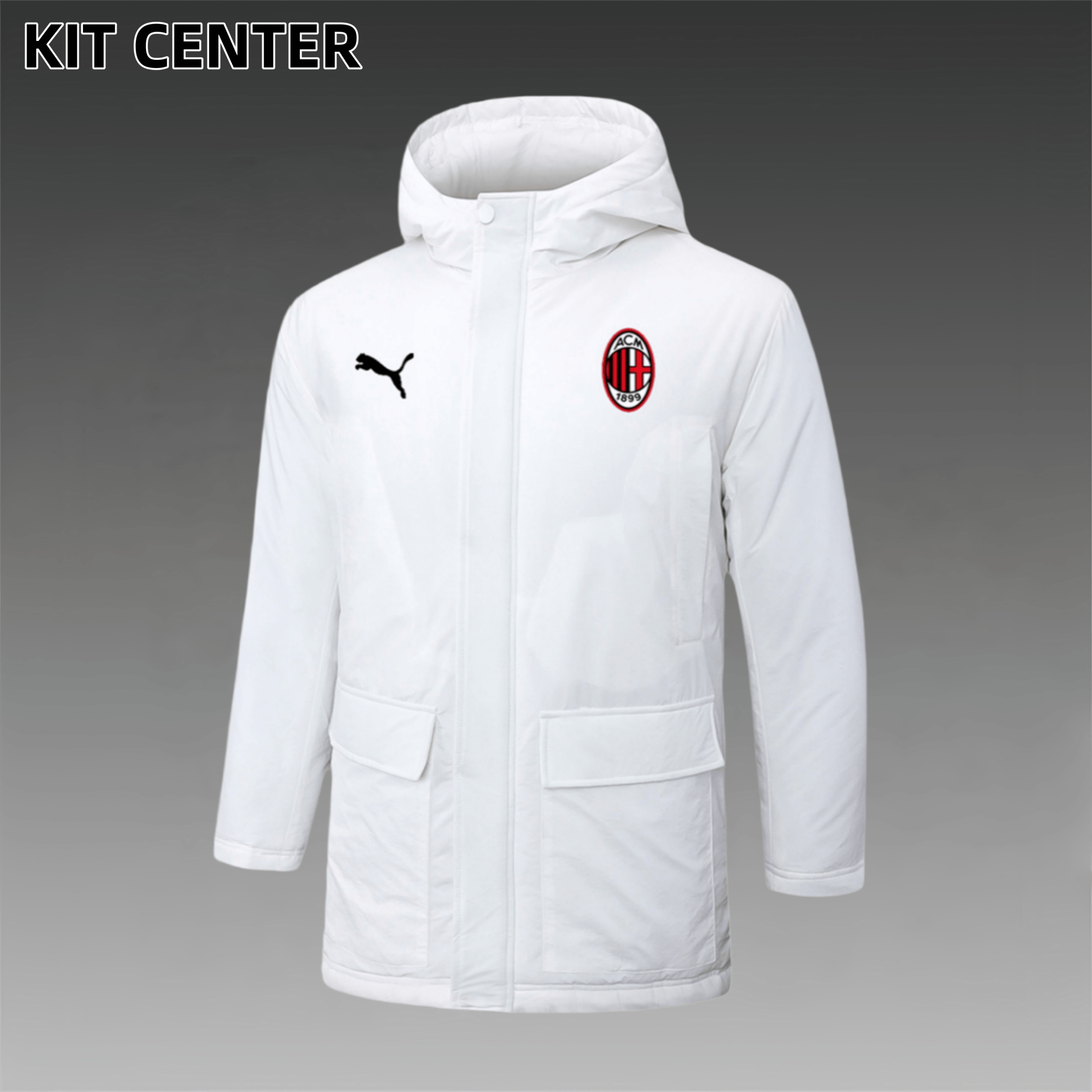 2024/2025 AC Milan White Adult Full Zip Training Suit (Long Cotton jacket)