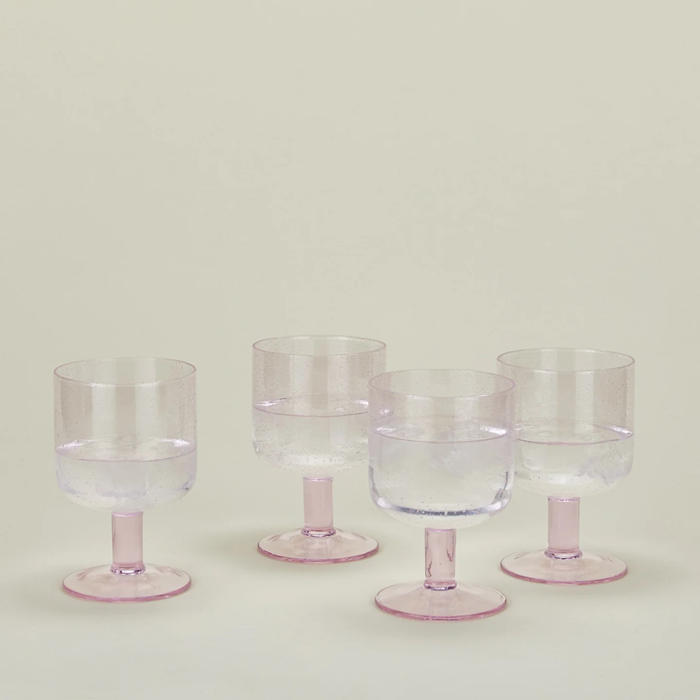 Simple Seeded Glassware, Set of 4 - Blush