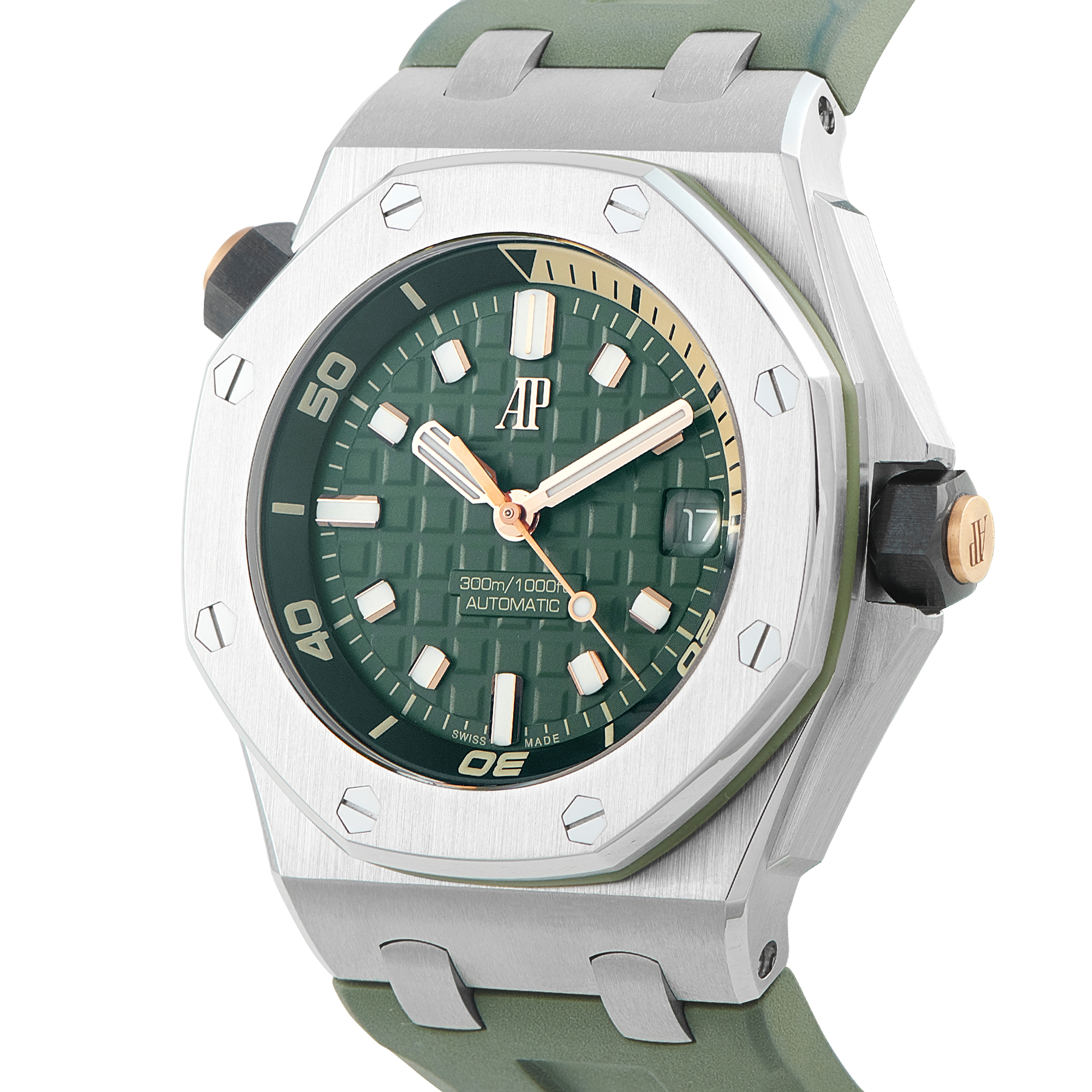 Audemars PiguetRoyal Oak Offshore Diver Khaki Steel Watch 15720ST.OO.A052CA.01
