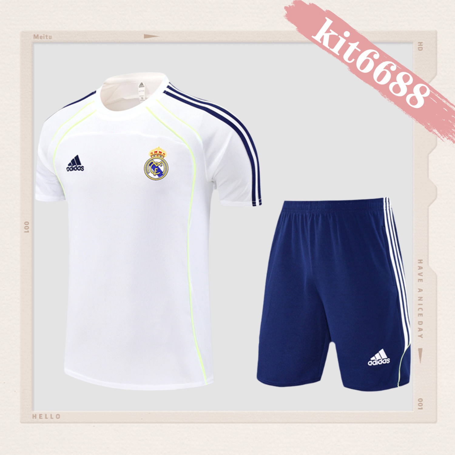 2024/2025 Real Madrid White Adult Short Sleeve Training Suit (Adult Kit)