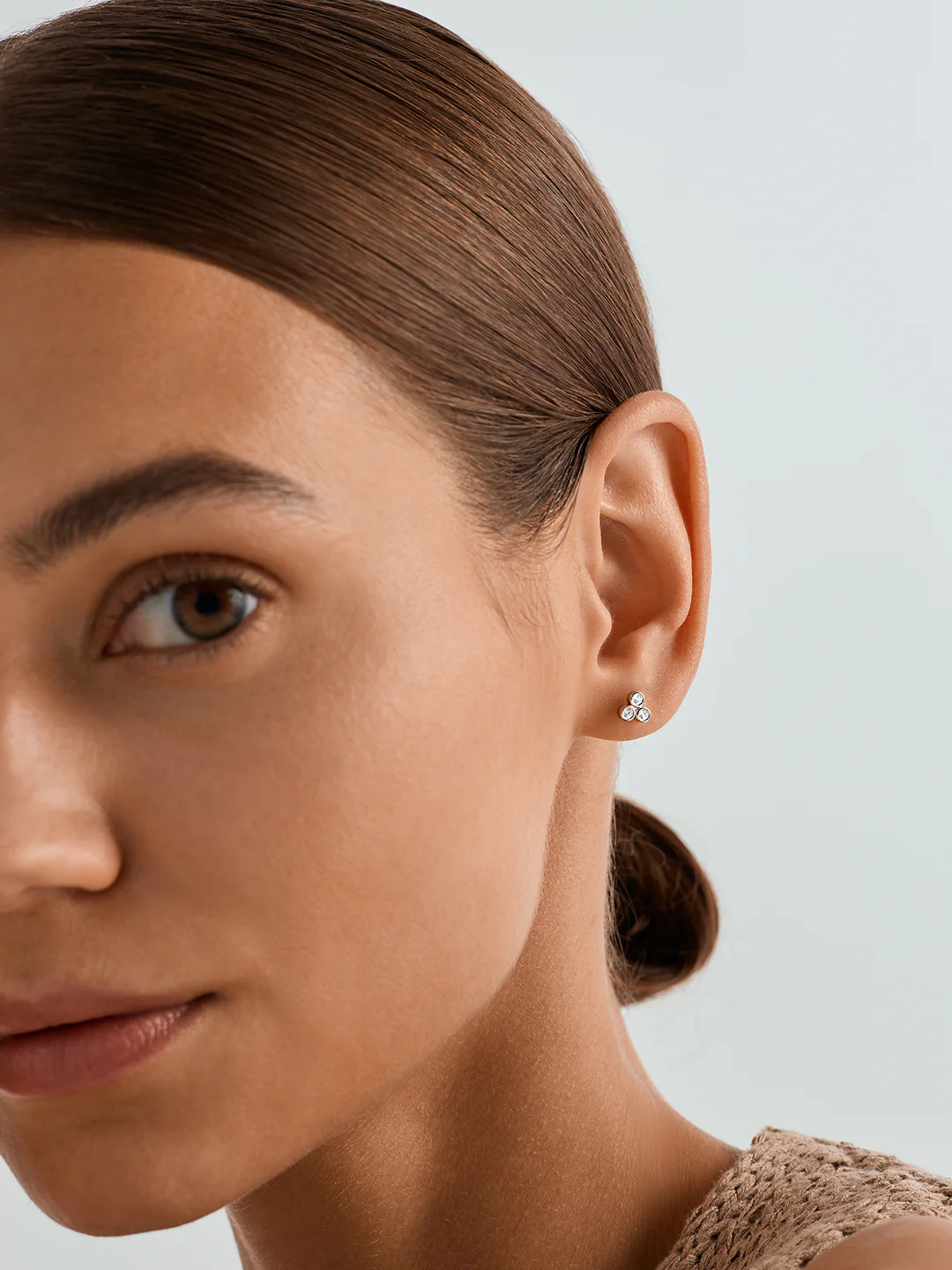 Trio Bezel Sapphire Studs