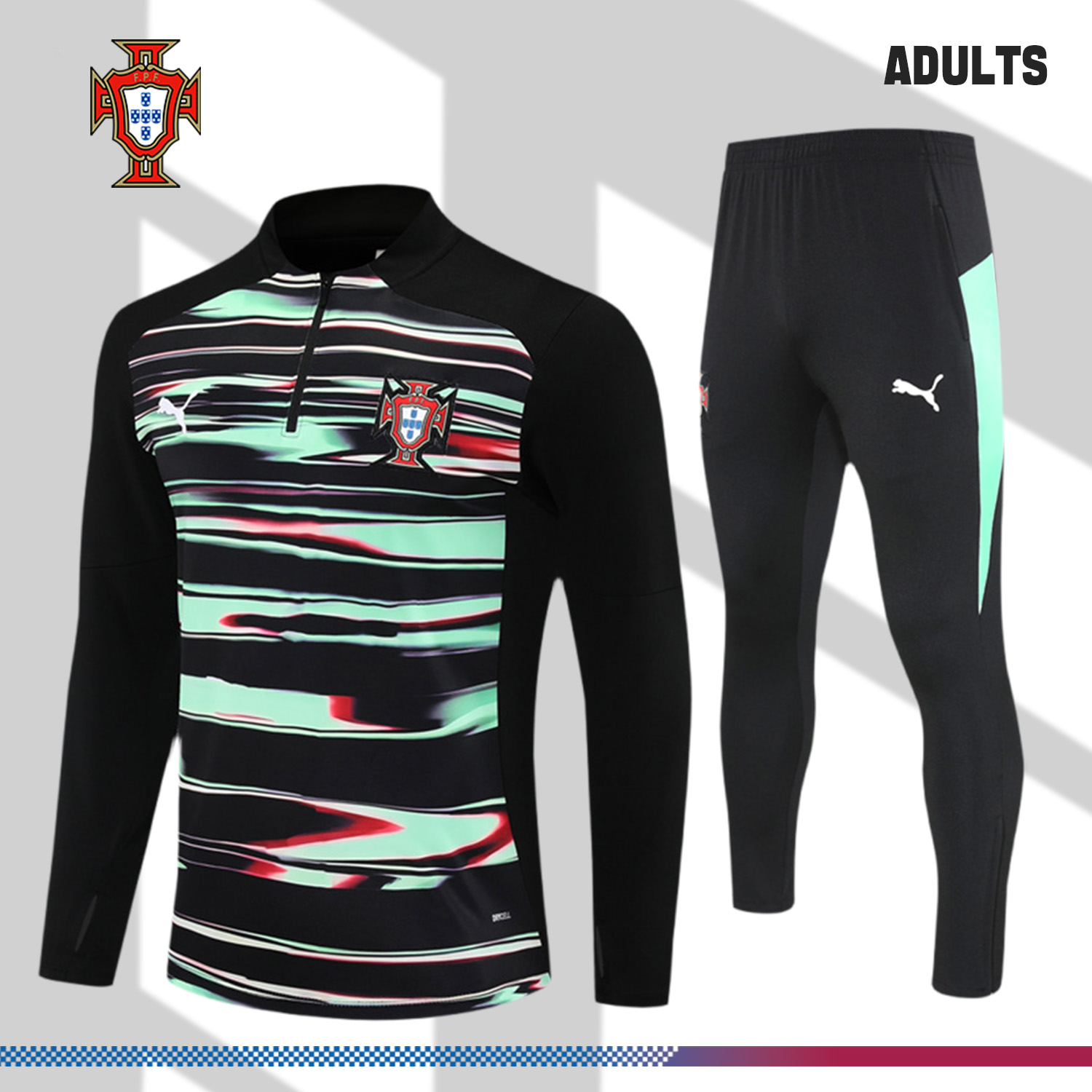 2025/2026 Portugal Adult Half Zip Training Suit (Adult Kit)