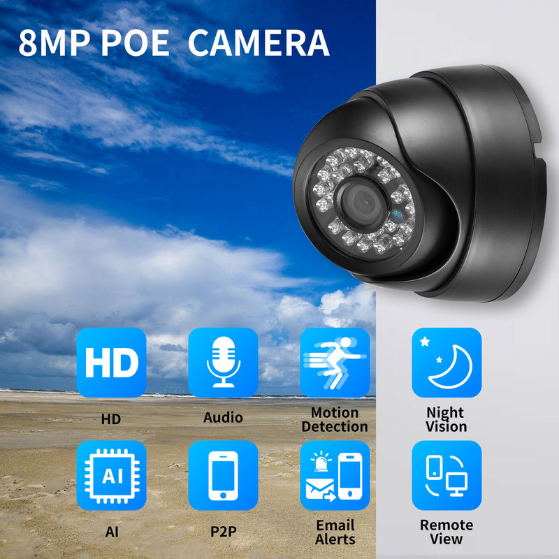Gadinan 4K 8MP H.265+ 5MP 4MP HD IP Camera 48V PoE Indoor Face Detection Video Surveillance IP Camera Infrared Night Vision XMEye