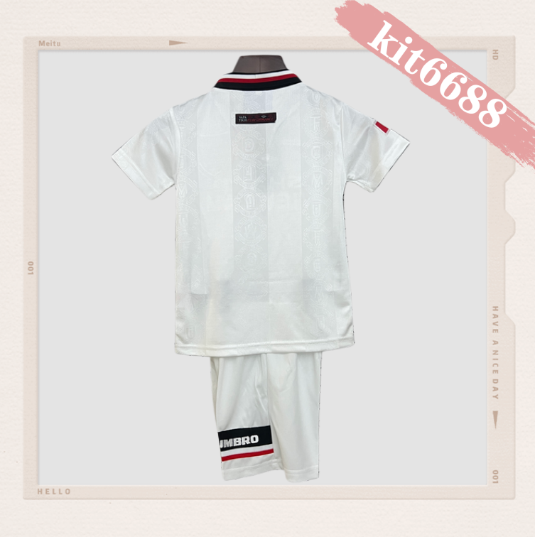 97/98 Manchester United Away Retro Football Soccer Kids Kit