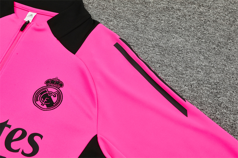 2024/2025 Real Madrid Rose Red Adult Half Zip Training Suit (Adult Kit)