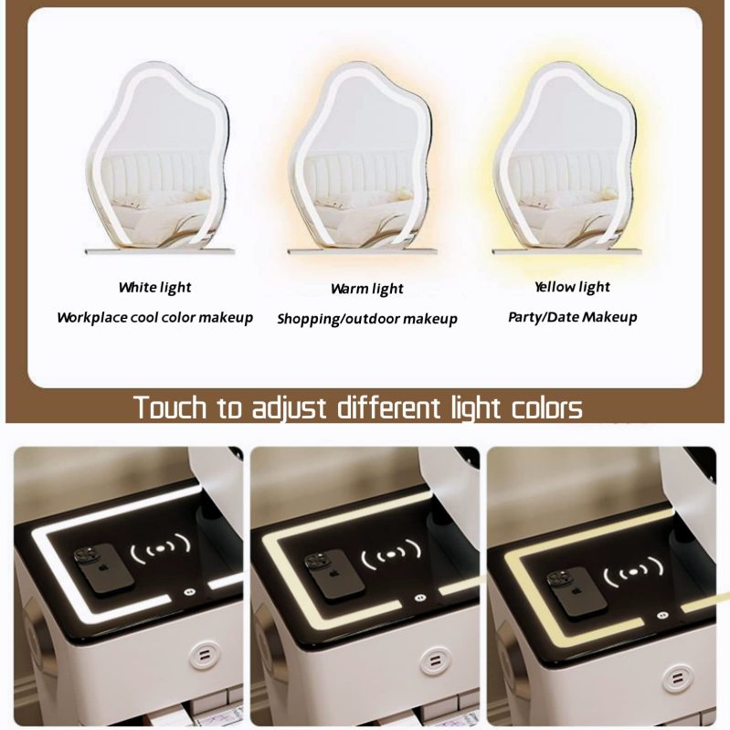 Dressing Table Makeup Dressing Table with Charging Stand and Bluetooth Speaker