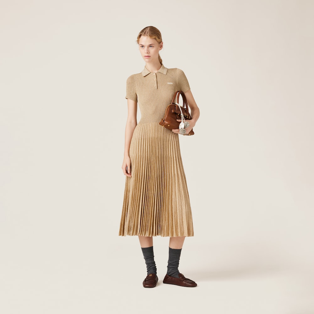 Lamé polo dress