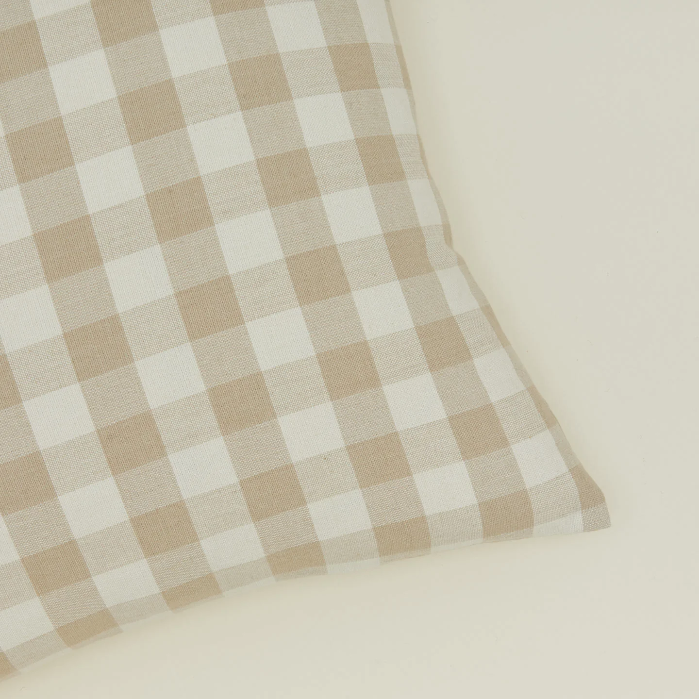 Essential Gingham 18x18 Pillow - Ivory/Flax