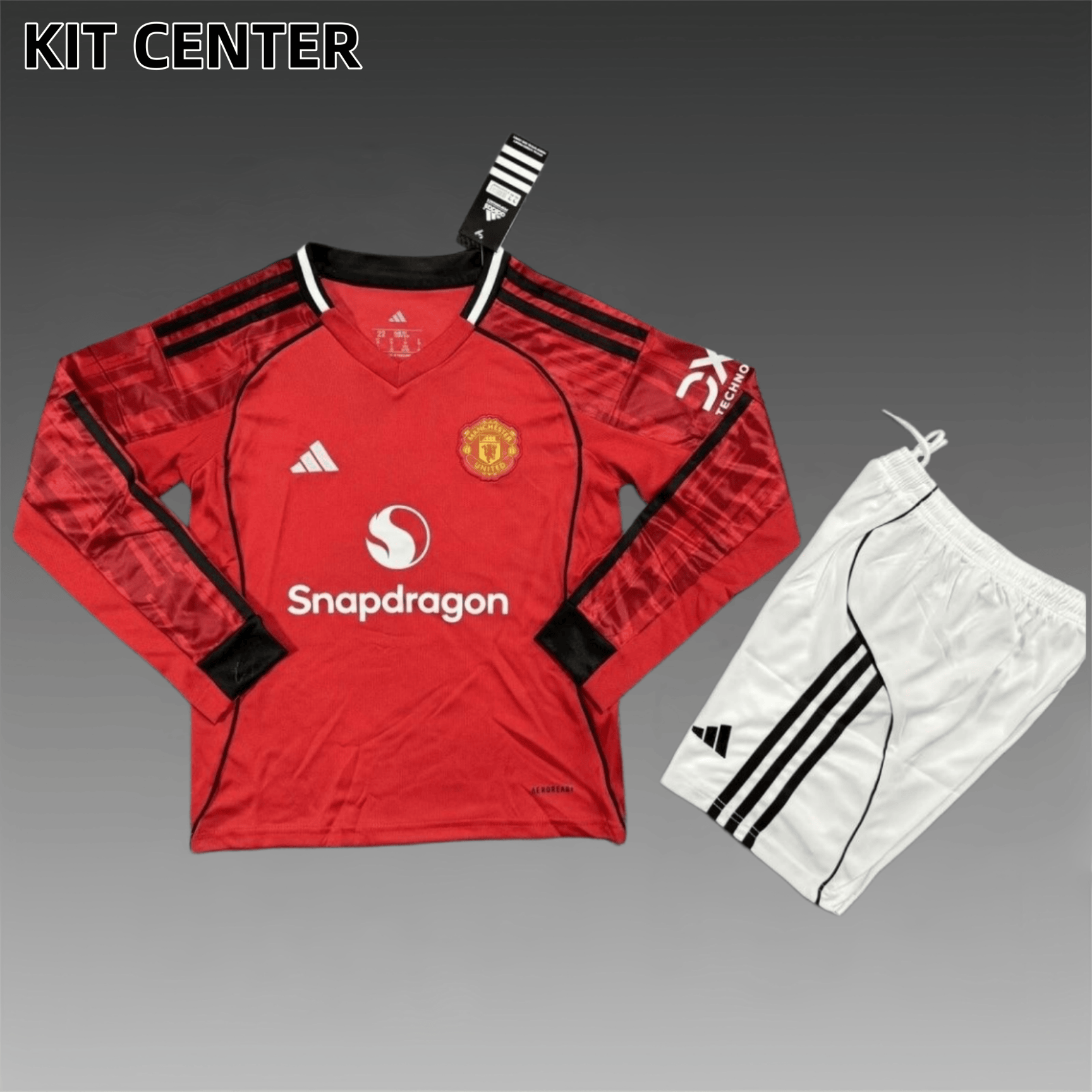 2526 Manchester United home long sleeves Football Shirt ( Kids Kit socks）
