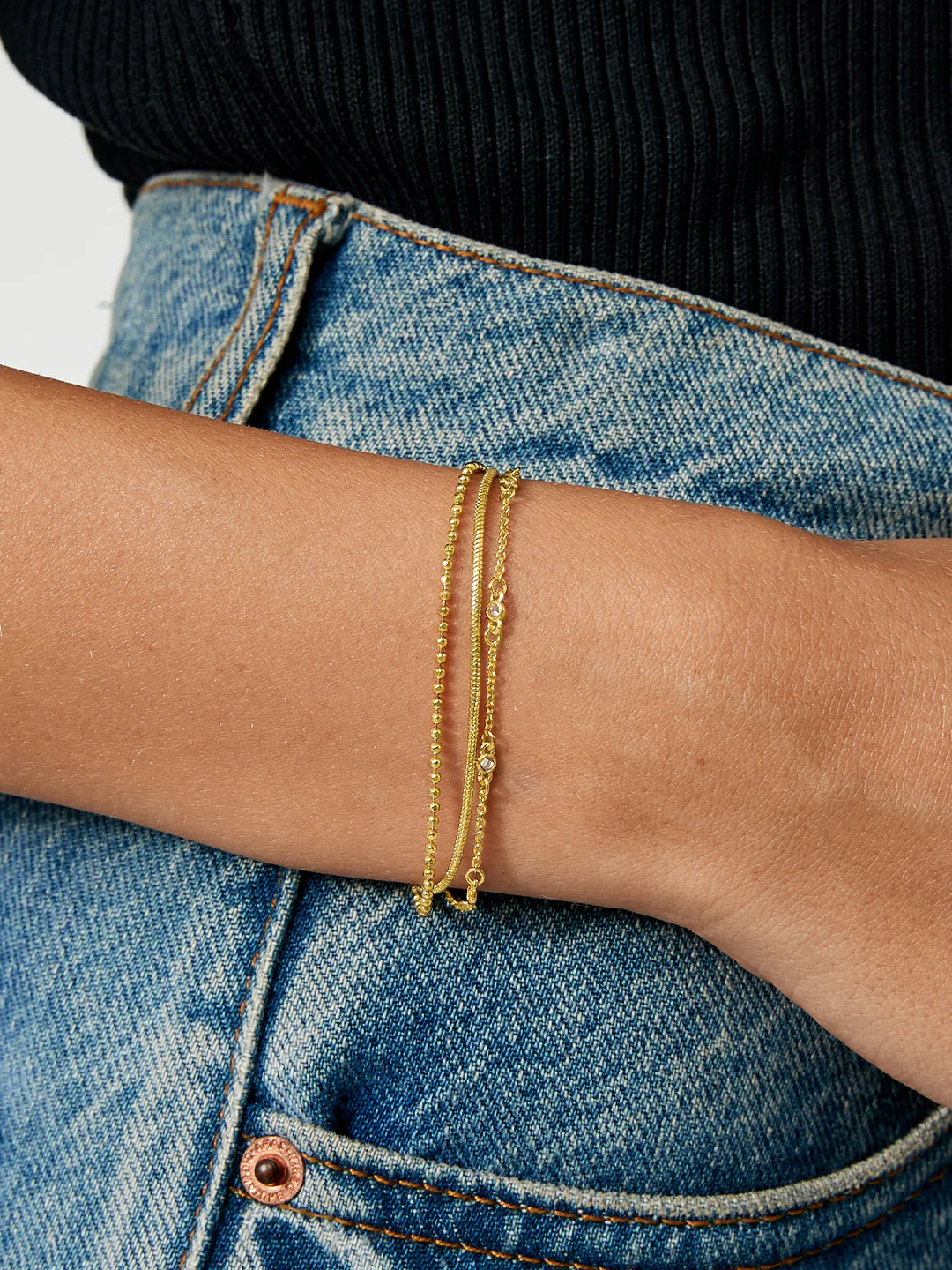 Crystal Beaded Layered Bracelet