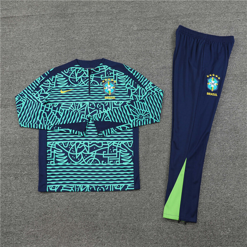 25/26 Brazil Hu Lanse Half Zip Training Kit (Adult Kids Kit)