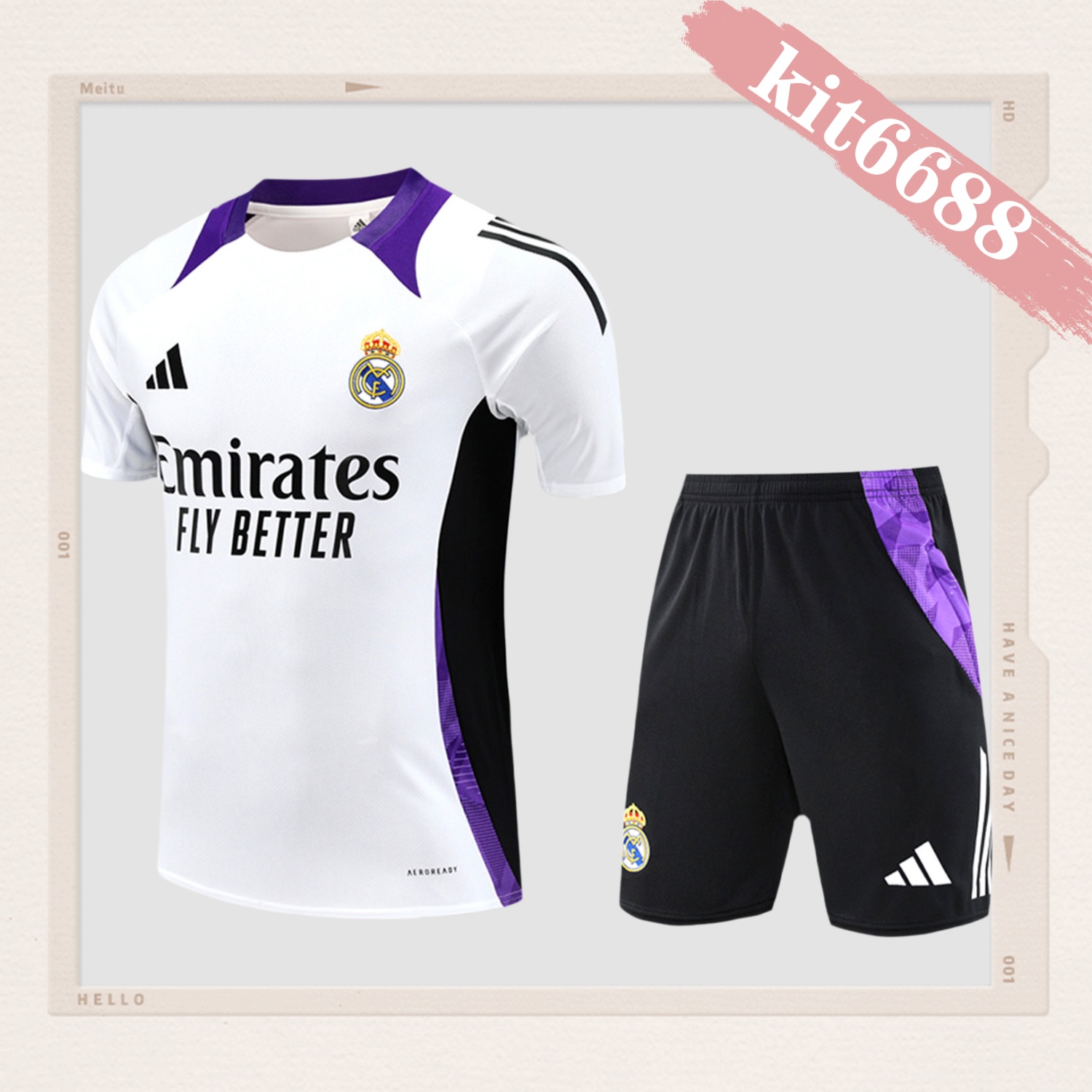 2024/2025 Real Madrid White Adult Short Sleeve Training Suit (Adult Kit)